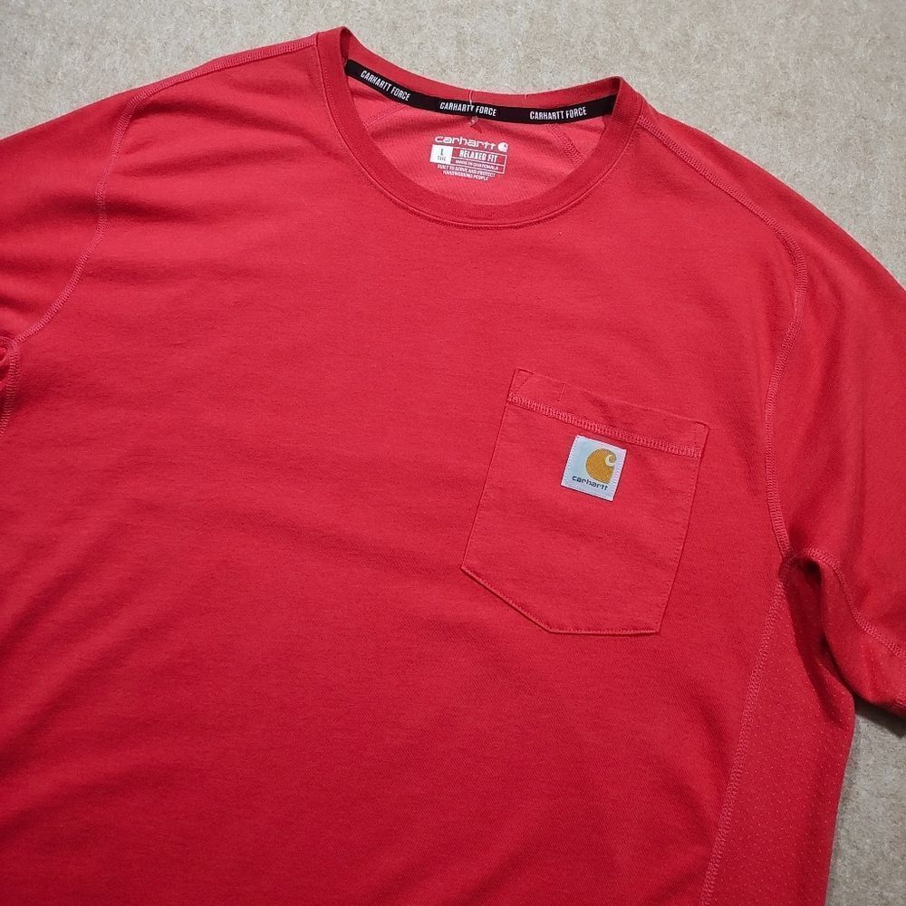 Carhartt Force Relaxed Fit Red Short Sleeve Large Tall #5